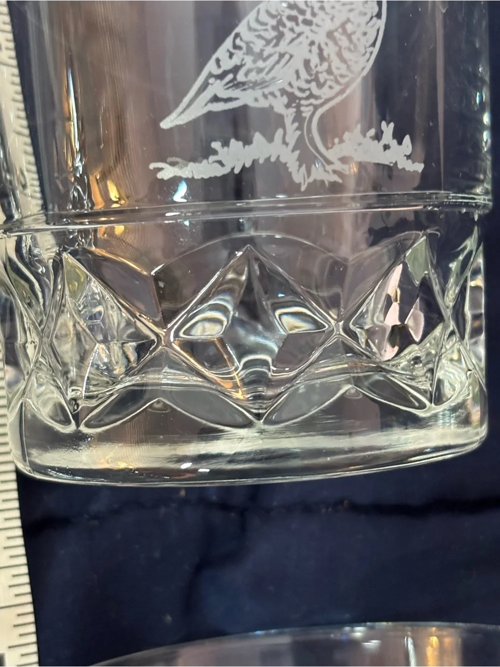 vintage 1990 The Famous Grouse set of 4 Scotch glasses France NWOT etched